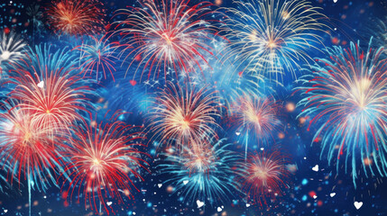 Fototapeta premium USA holiday background with flag. Illustration AI Generative.