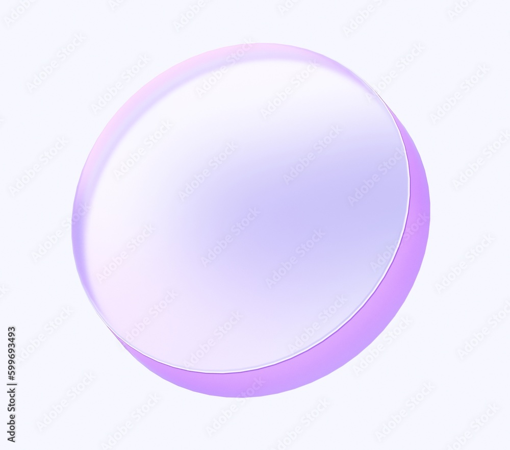 Fototapete glass round icon with colorful gradient. 3d rendering illustration for graphic design, ui ux design,