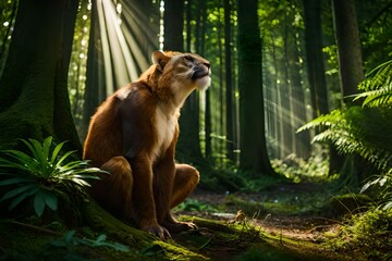 Fototapeta na wymiar lioness in a jungle