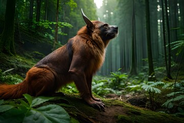 Naklejka premium when a bat turned into a gigantic cat