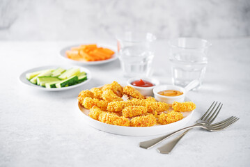 Tempura fried shrimps in a plate