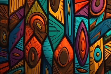 Fototapeta premium African tribal pattern. Illustration AI Generative.
