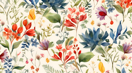 Watercolor Flowers background