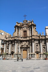 Fototapeta na wymiar Church Sant`Anna la Misericordia at Piazza Sant'Anna in Palermo, Sicily Italy