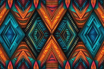 African tribal pattern. Illustration AI Generative.