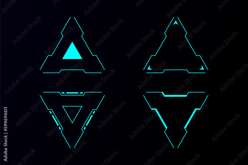Poster triangle shape abstract technology future interface hud.