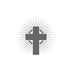 Obraz premium Christian cross icon isolated on transparent background