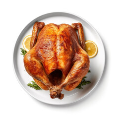 Thanksgiving turkey isolated. Illustration AI Generative.