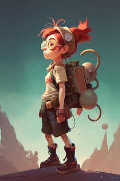 Awesome Solarpunk Pippi Longstocking, ai generative
