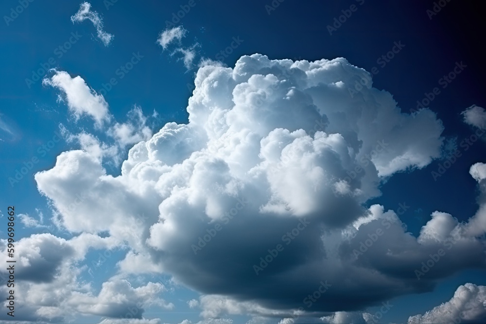Poster dramatic cloud formation hovering over a serene beach generative ai