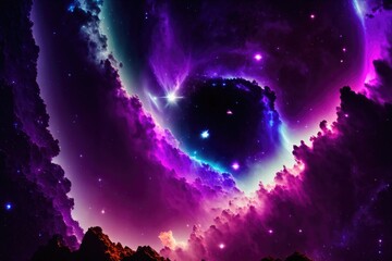 Universe filled with stars, nebula and galaxy, generative ai background