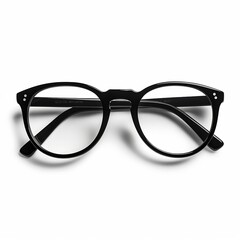 black glasses with clear lenses created with generative AI technology