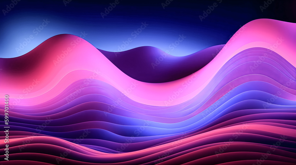 Aufkleber it was an abstract background of pinks and blues, with a wavy line - generative ai.