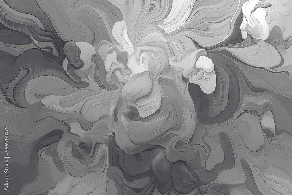 Aufkleber black and white abstract swirl pattern generative ai