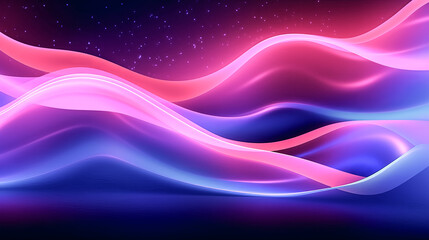 An abstract pink and blue neon background with a wavy line was created - generative ai.