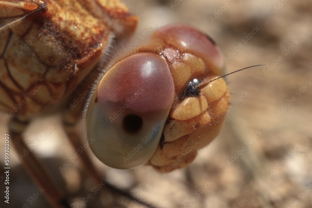 Sticker detailed close-up of a bugs face and eyes Generative AI