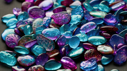 Small colored sea pebbles, gravel. Background. Textures. Generative AI