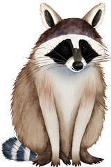 Fototapeta na wymiar ai-generated, illustration of a cute cartoon raccoon