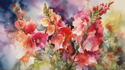 Snapdragon Enchantment: Painting Nature's Spell in Watercolor