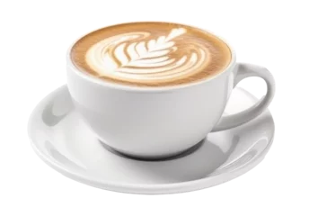 Foto op Plexiglas Cappuccino coffee cup isolated. Illustration AI Generative. © ArtCookStudio