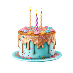 Birthday cake isolated. Illustration AI Generative