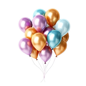 Fototapeta Heluim balloons isolated. Illustration AI Generative.