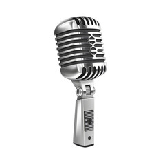 Fototapeta premium Retro microphone isolated. Illustration AI Generative