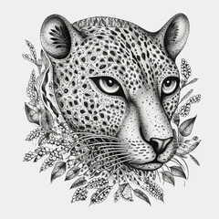 Obraz premium tattoo with fine, dotted strokes. Surreal, fantasy. AI generated.