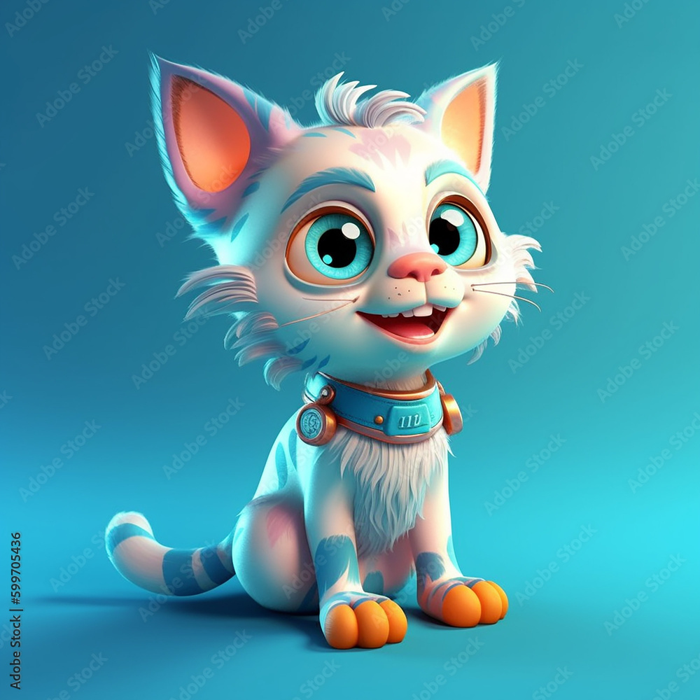 Poster cat with smile made with generative ai