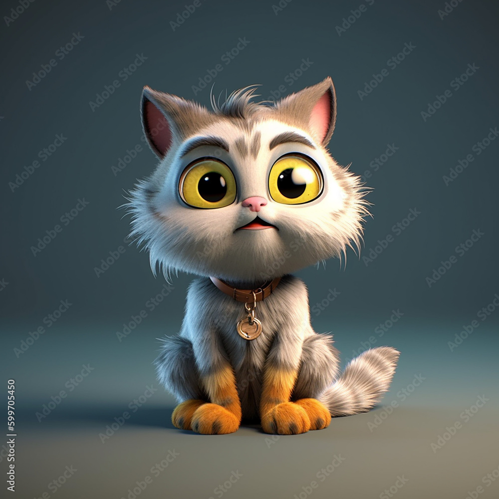 Poster cat with a smile made with generative ai