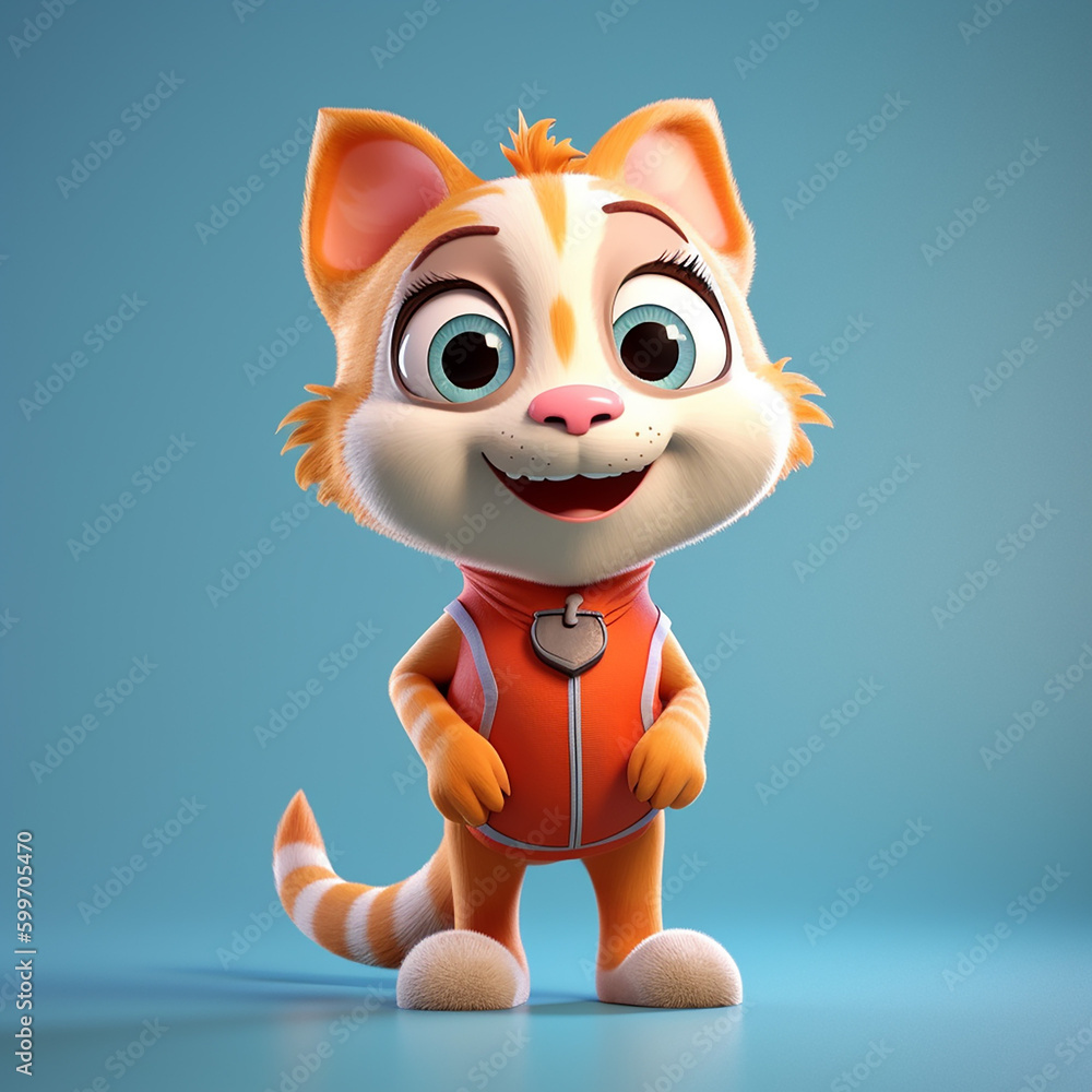 Poster cat with a smile made with generative ai