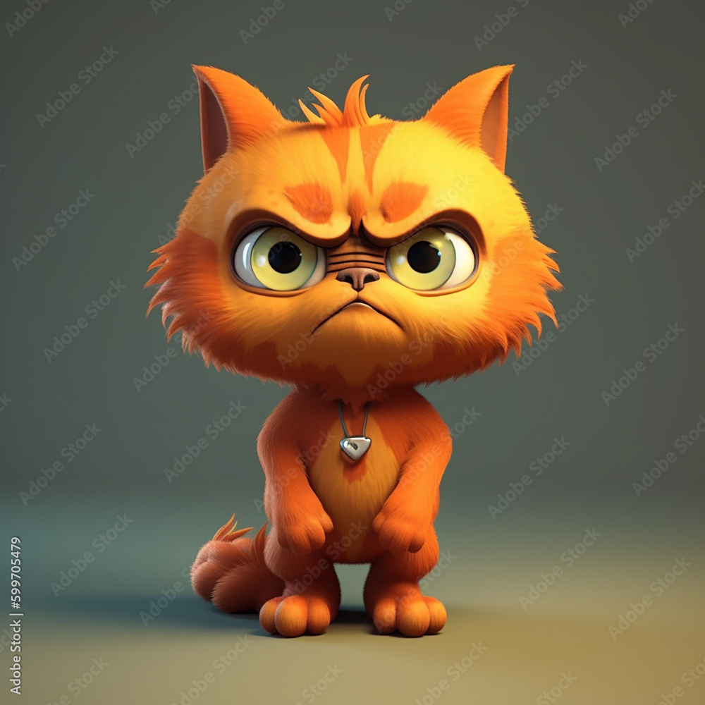 Poster red cat with a smile made with generative ai