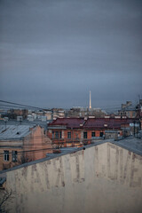 Beautiful view from the roof of the historic building to the old district.