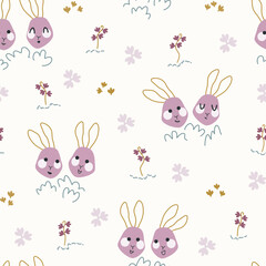 Bunnies seamless pattern for fashion, fabric, textile, home decor, wallpaper