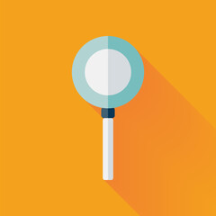 Flat loupe icon over yellow. Vector illustration