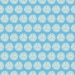 Flat Vector Seamless Sport and Recreation Volleyball Pattern. Flat Style Seamless Texture Background. Sports and Playing Game Template. Healthy Lifestyle. Ball