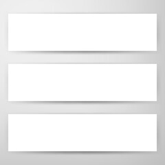 Three Horizontal Web Banners Mockup. Vector Illustration of Blank Design for Business Promotion.