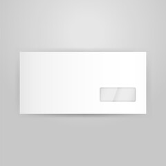 White Closed Envelope Template. Vector Illustration of Blank Design for Business Promotion. Brand Identity Mockup.