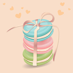 macarons with ribbon