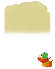 cartoon autumn winter scene animals birds illustration