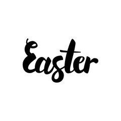 Fototapeta premium Easter Handwritten Calligraphy. Vector Illustration of Ink Brush Lettering Isolated over White Background.