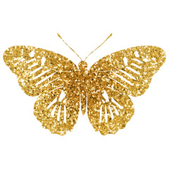 Gold Shimmery Glittery Butterfly