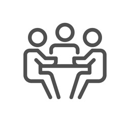 Teamwork related icon outline and linear vector.
