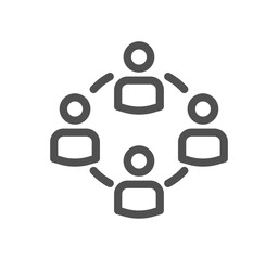 Teamwork related icon outline and linear vector.