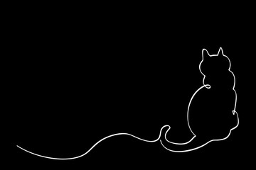 back pose simple vector sketch single one or continuous line © Om Yos