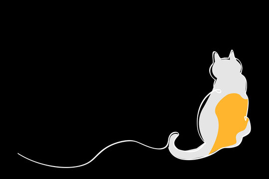 back pose simple vector sketch single one or continuous line