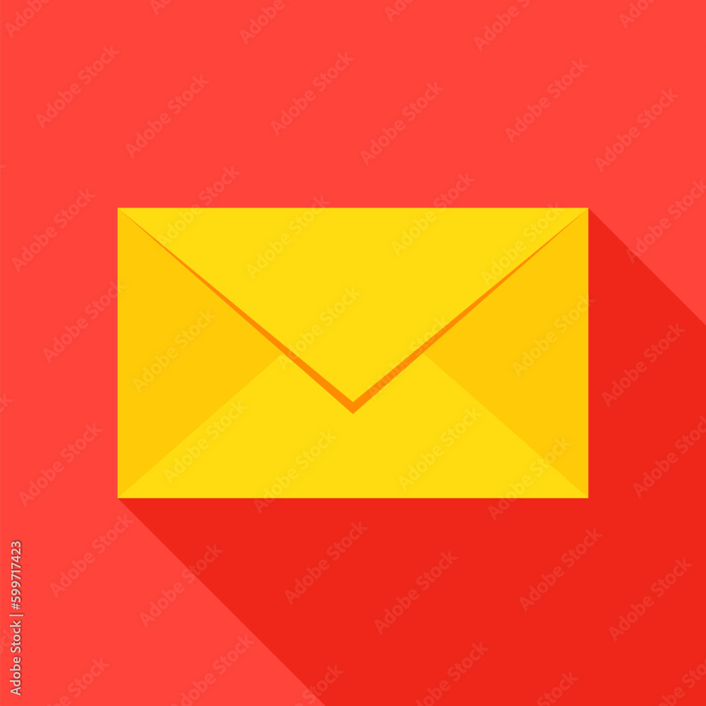 Poster mail envelope icon. vector illustration flat style item with long shadow.