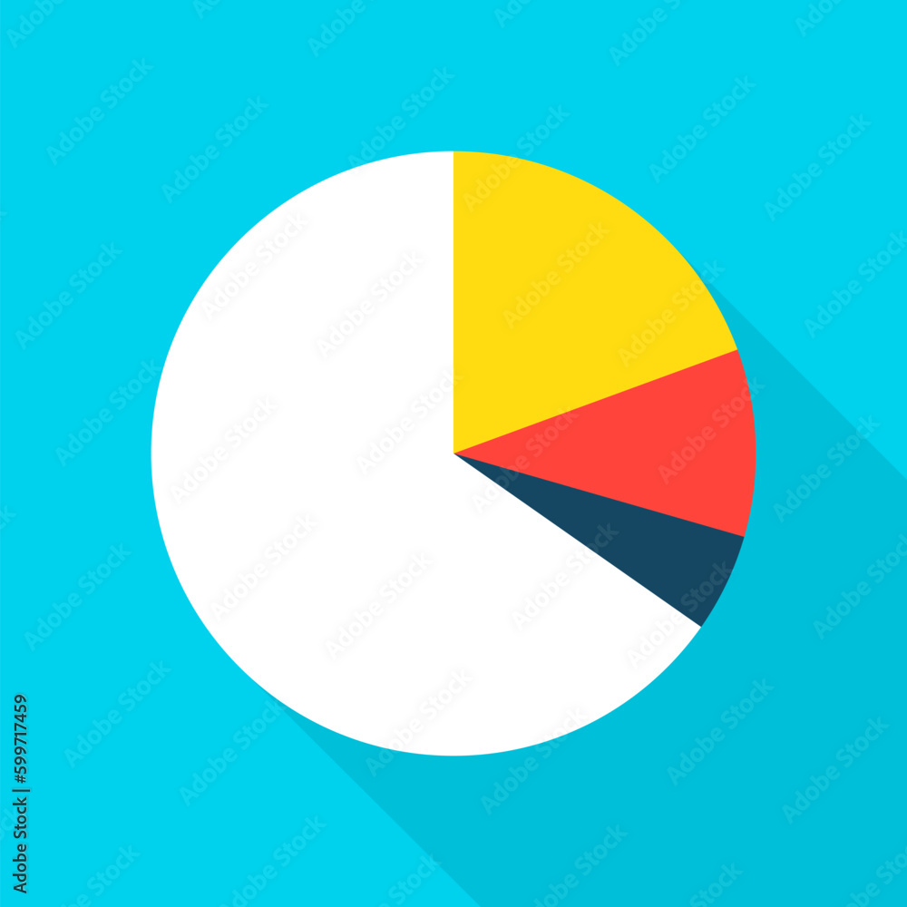 Aufkleber pie chart icon. vector illustration flat style item with long shadow. data analysis.