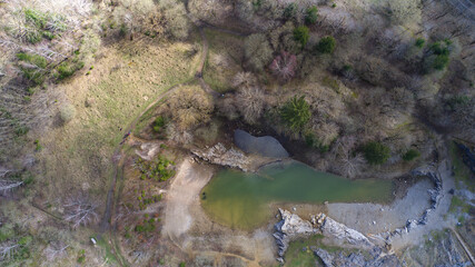 Harz bei Rübeland. Vogelperspektive.