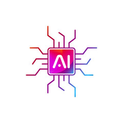 Colorful AI Processor logo vector for websites and mobile